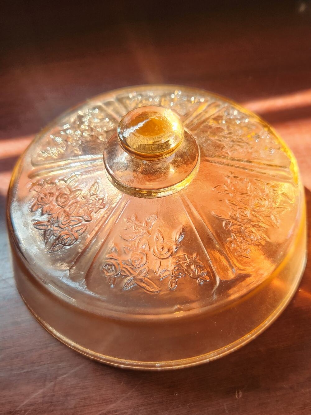 Vintage Federal Glass Sharon Cabbage Rose Pink Depression Glass Candy Dish